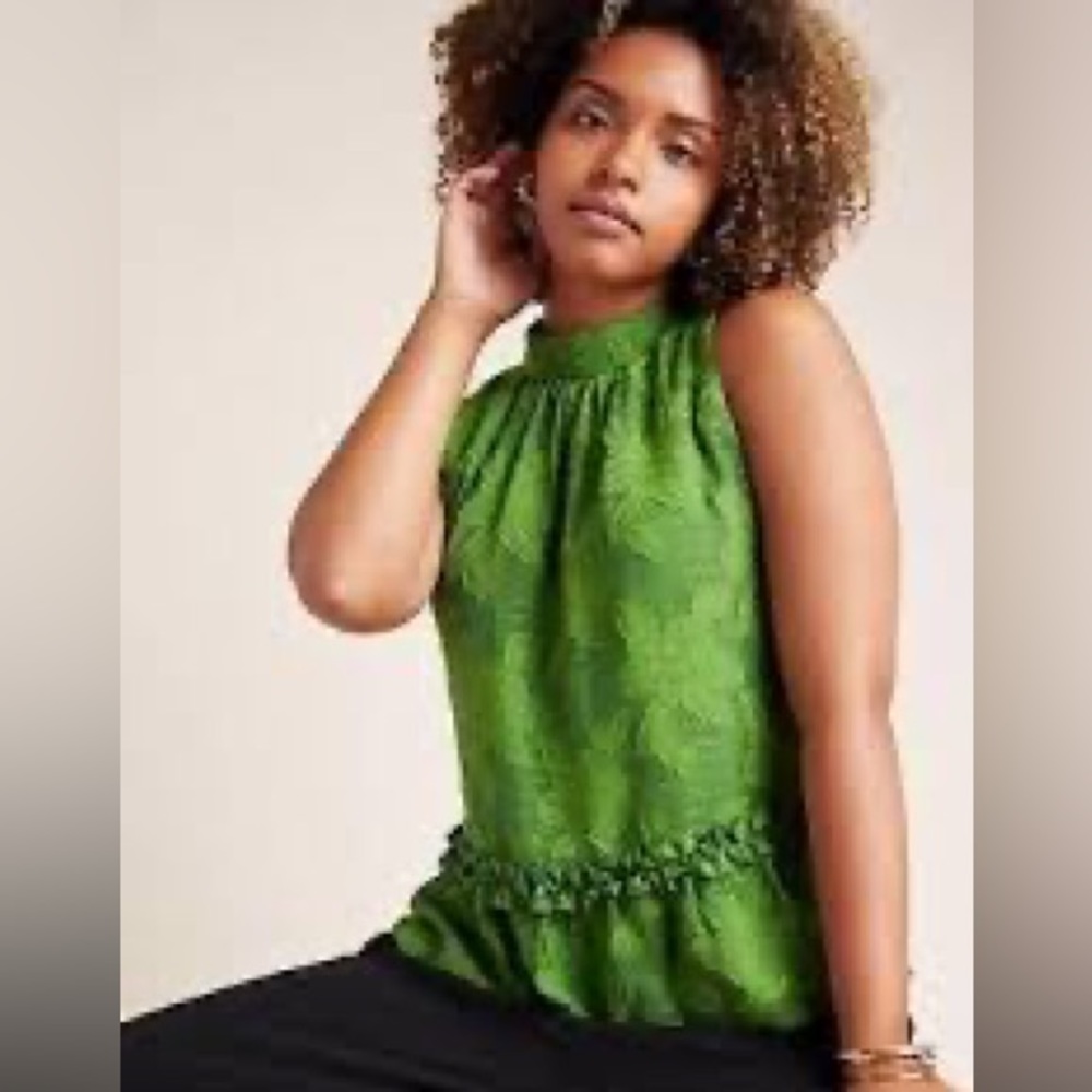 Maeve Anthropologie Savannah green top Size  6